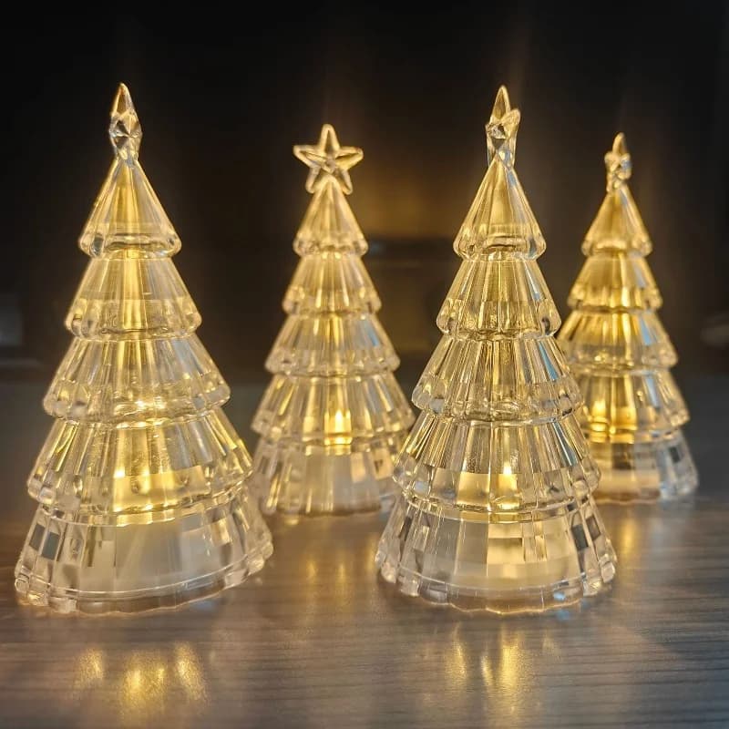 Şeffaf Akrilik Yıldız Noel Ağacı Gece Lambası