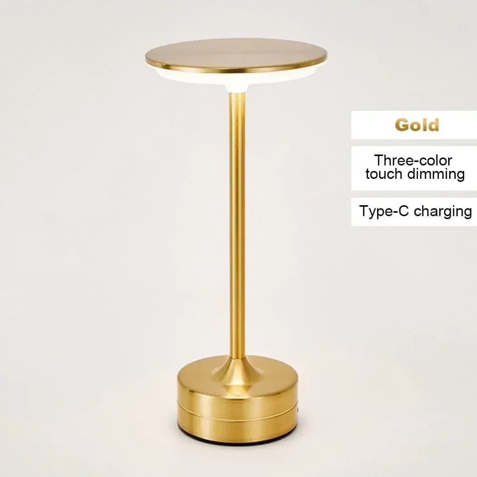 Kristal Metal LED Masa Lambası, 3 Renk Ayarlanabilir
