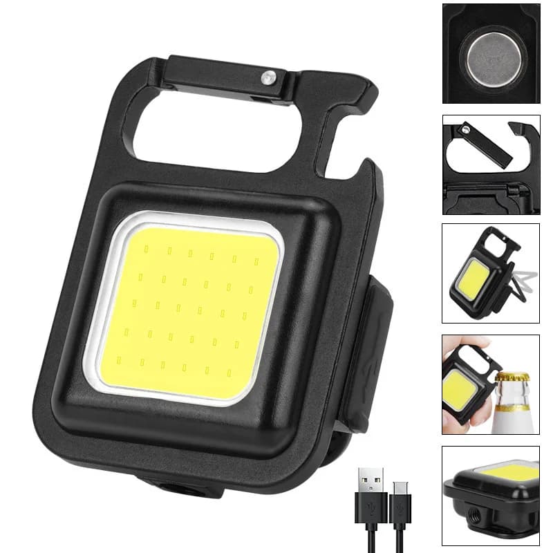 Mini COB LED Anahtarlık İş Işığı, Type-C Şarjlı