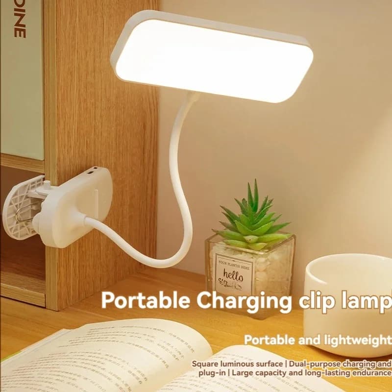 USB Şarjlı Klipsli LED Masa Lambası, Karartılabilir
