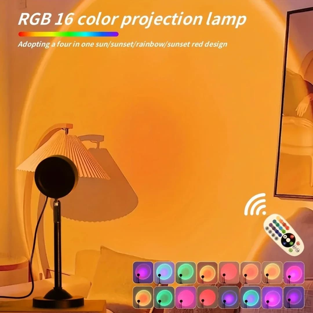 Uzaktan Kumandalı Mini USB RGB Gün Batımı Projektör Lambası