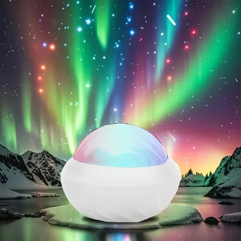 USB ile Çalışan Çok Renkli Aurora Projeksiyon Gece Lambası