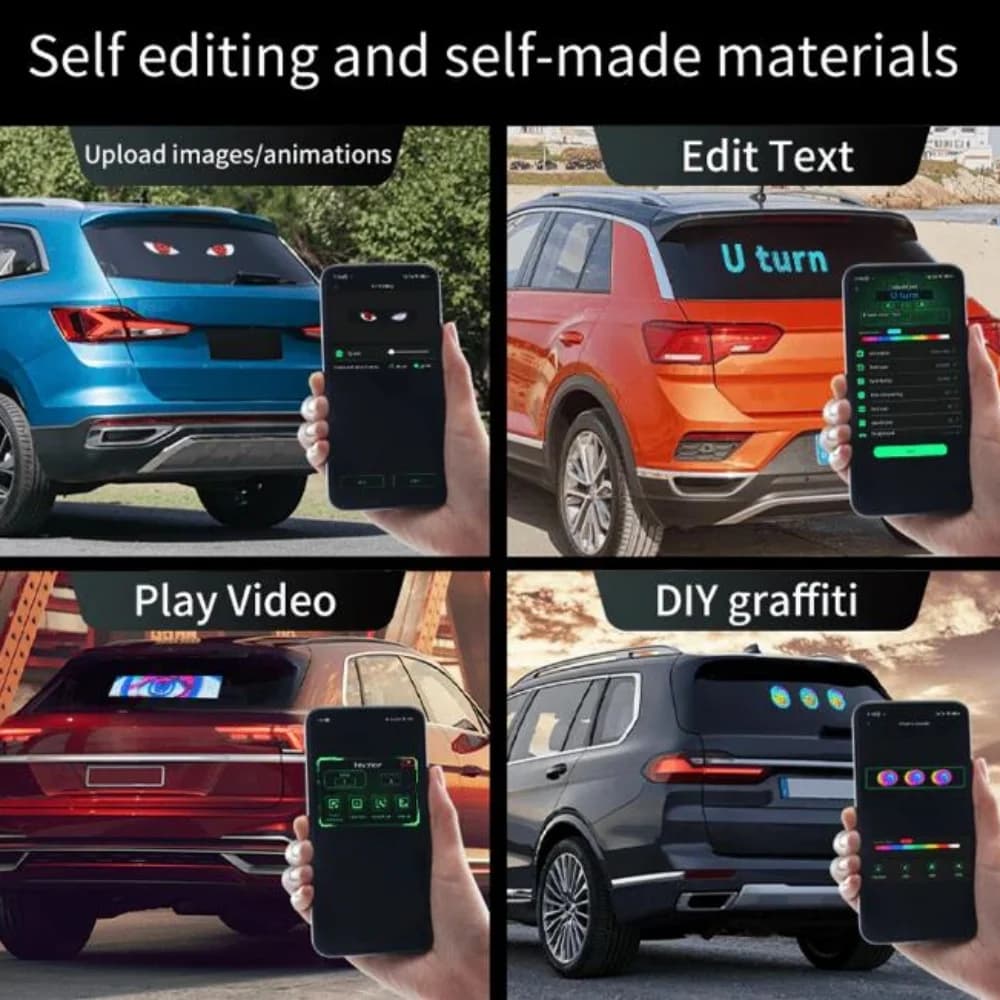 Araç Ön Camı İçin Esnek LED Ekran Paneli (2'li Set)