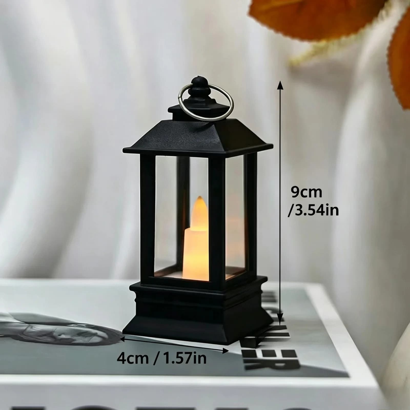 Dekoratif Retro Sıcak Işıklı Mini LED Mumlu Fener Gece Lambası