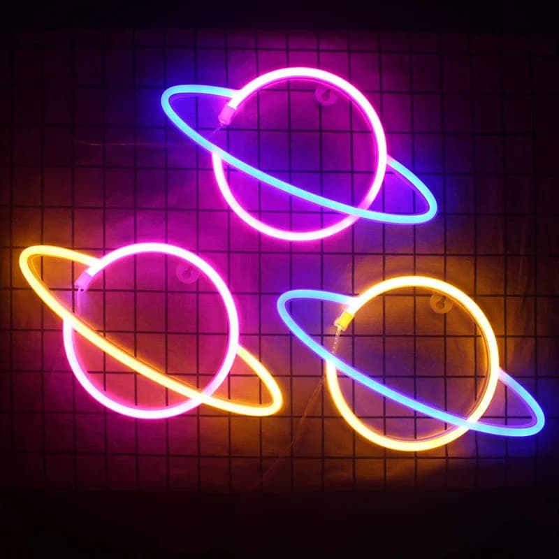 Şimşek Yıldırımlı Neon Işık, USB/Pil ile Çalışan LED Duvar Aydınlatması
