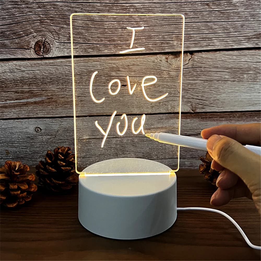 USB Akrilik LED Mesaj Panosu Gece Lambası