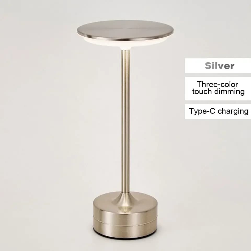 Kristal Metal LED Masa Lambası, 3 Renk Ayarlanabilir