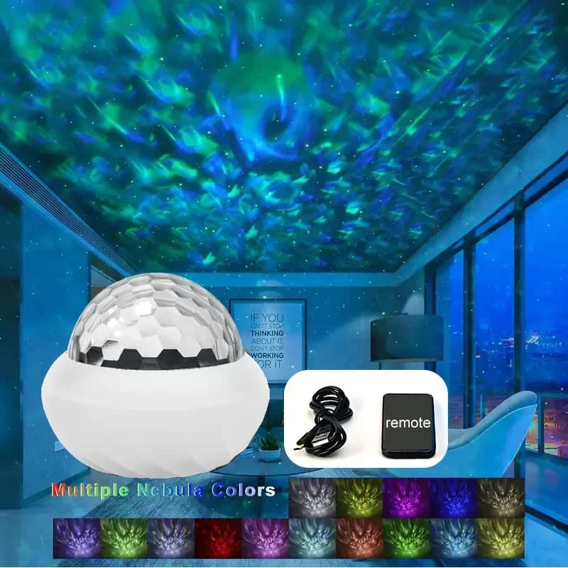 USB ile Çalışan Çok Renkli Aurora Projeksiyon Gece Lambası