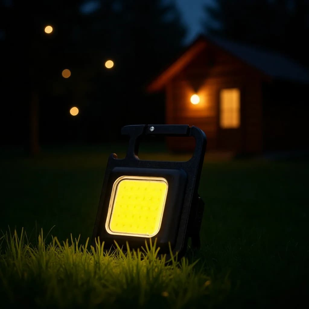 Mini Şarjlı COB LED Anahtarlık El Feneri, Mıknatıslı