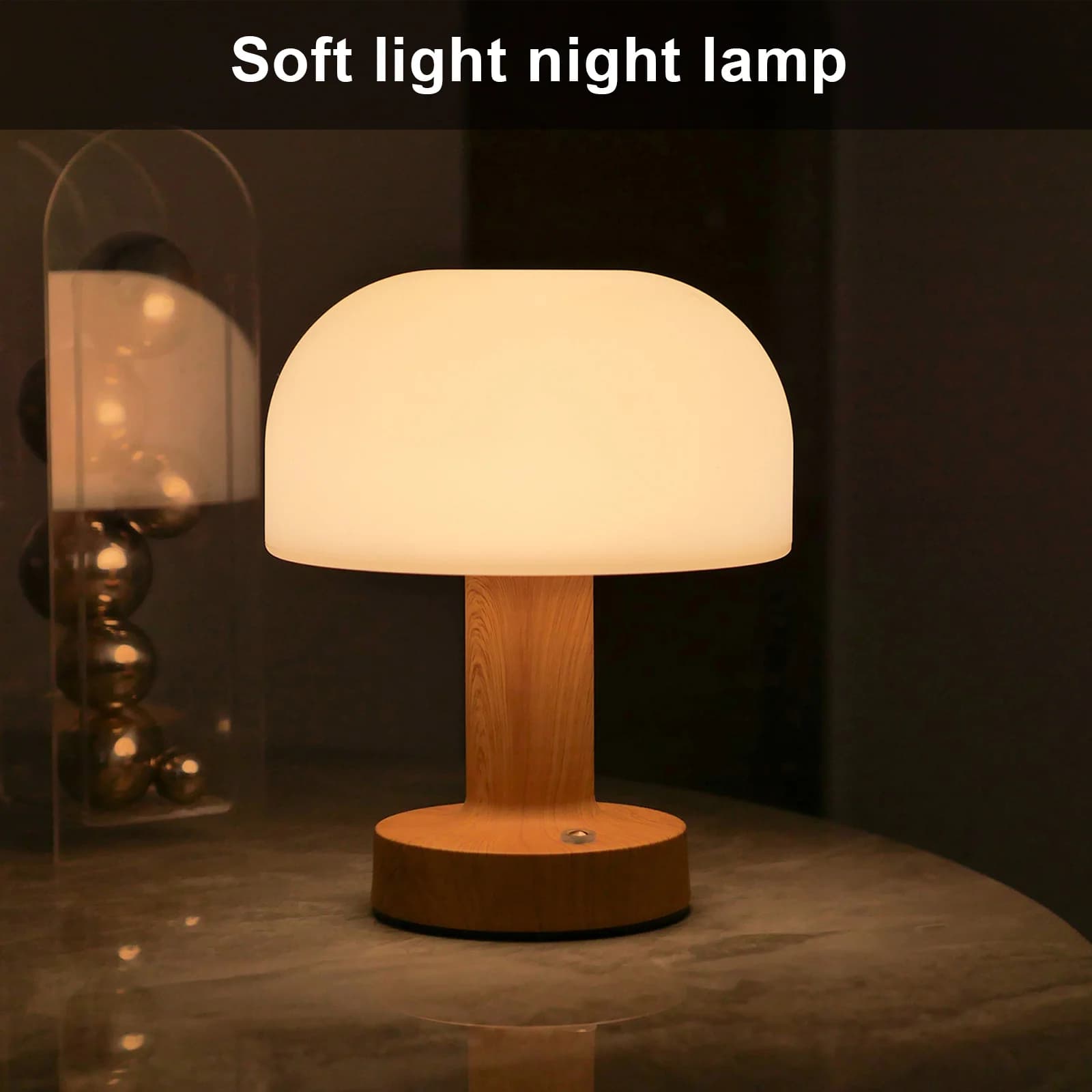 Modern Mantar Tarzı LED Masa Lambası, USB Şarjlı Dokunmatik