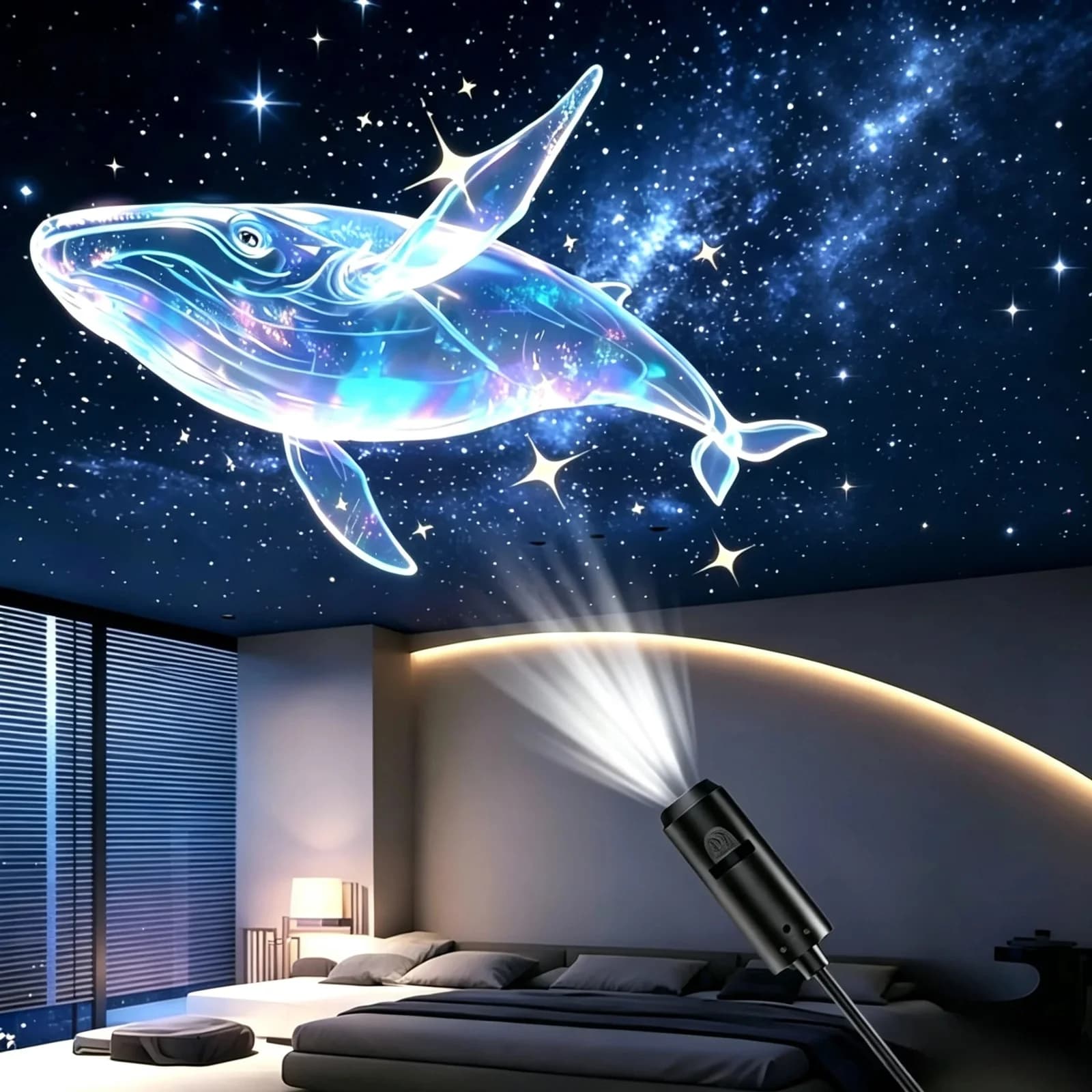 Okyanus Serisi Desenli USB Gece Lambası Projeksiyonu