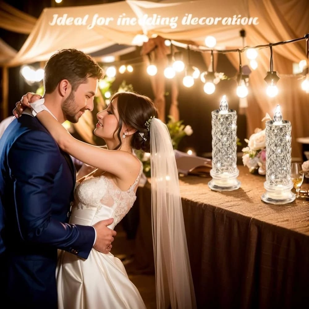 Gül Desenli Projeksiyon Alevsiz LED Mum Lamba