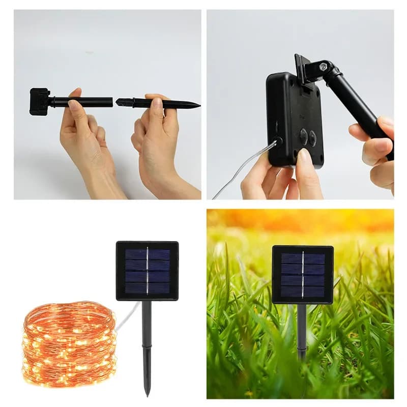 Güneş Enerjili LED Peri Şerit Işıklar, Su Geçirmez